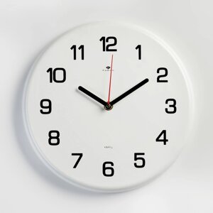 Часы настенные, серия: Классика", дискретный ход, d=27 см, белые