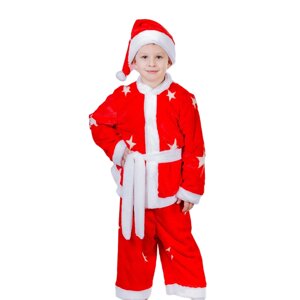 Детский карнавальный костюм «Санта Клаусёнок», плюшевый, 3 предмета, рост 122-128 см