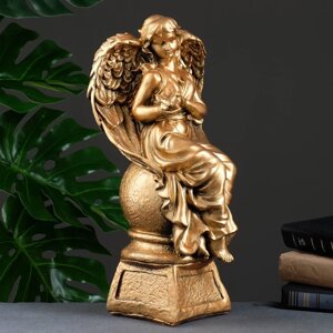 Фигура "Ангел девушка с птицей" бронза 19х19х43см