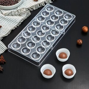 Форма для шоколада и конфет KONFINETTA «Полусфера», 27,513,5 см, 24 ячейки, ячейка 33 см