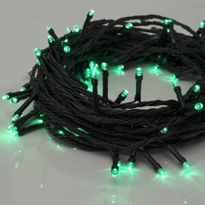 Гирлянда «Нить» 10 м, IP20, тёмная нить, 100 LED, свечение зелёное, 8 режимов, 220 В, УЦЕНКА