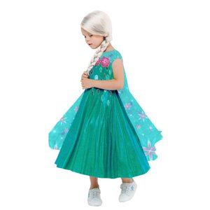 Карнавальный костюм «Эльза зеленое платье», платье с накидкой, парик, р. 28, рост 110 см