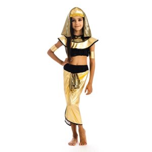 Карнавальный костюм «Клеопатра», головной убор, топик, штаны, нарукавники, р. 30, рост 122 см