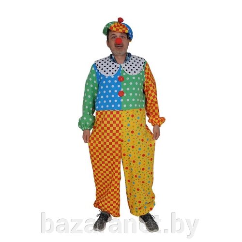 Карнавальный костюм «Клоун Филя-2 », комбинезон, кепка, нос, р. 52-54, рост 182 см