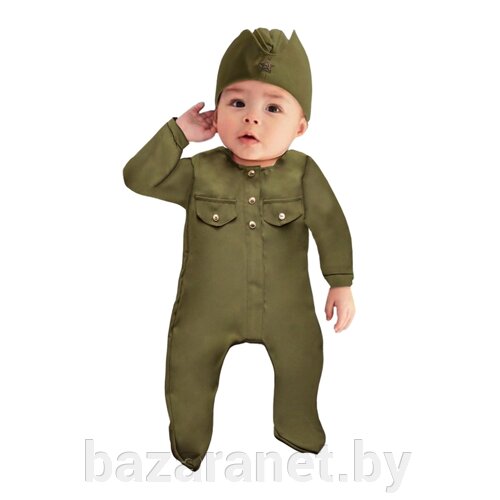 Карнавальный костюм «Солдатик-малышок», ползунки, пилотка, 6-9 месяцев, рост 75 см