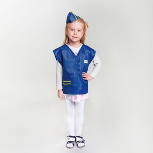 Карнавальный костюм "Стюардесса", жилетка, пилотка, 4-6 лет, рост 110-122 см