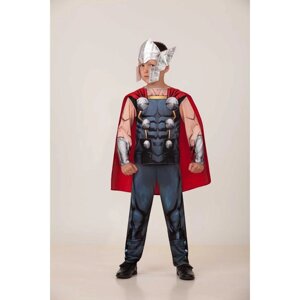 Карнавальный костюм «Тор», куртка с плащом, брюки, шлем, р. 32, рост 122 см