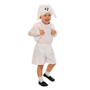 Карнавальный костюм «Зайчик белый», плюш, рост 92-116 см, виды МИКС