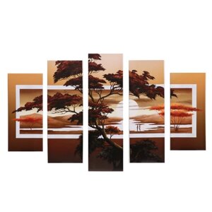 Модульная картина "Деревья"2-23х52; 2-24х70; 1-24х80) 120х80см