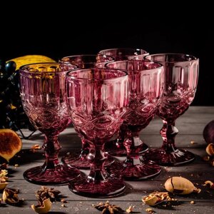 Набор бокалов стеклянных Magistro «Ла-Манш», 250 мл, 917 см, 6 шт, цвет розовый