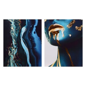 Набор из 2х картин на холсте "Девушка и море" 40*50 см