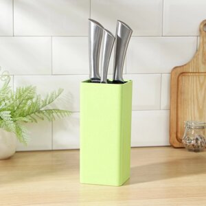 Подставка для ножей с наполнителем «Нежность», 1022 см, цвет зелёный