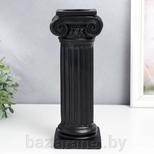Подсвечник полистоун "Римская колонна" чёрный 27,5х9,8х9,8 см