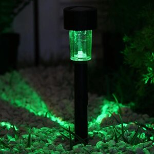 Садовый светильник на солнечной батарее «Цилиндр», 4.5 30 4.5 см, 1 LED, свечение мульти (RGB)