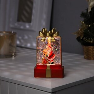 Светодиодная фигура «Дед Мороз с подарком» 7.5 12.5 4.9 см, пластик, батарейки АААх2 (не в комплекте), свечение