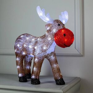 Светодиодная фигура «Мультяшный олень» 45 40 25 см, акрил, 50 LED, 220 В, свечение белое