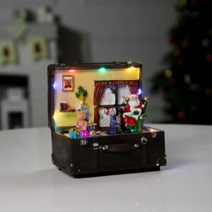 Светодиодная фигура «Новогодняя ночь» 15.5 16 13 см, полистоун, батарейки ААх3 (не в комплекте), USB, свечение мульти