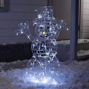 Светодиодная фигура «Снеговик» 65 90 20 см, металл, 31 В, свечение белое