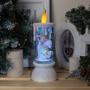 Светодиодная фигура «Свеча с ангелом» 10 26 10 см, пластик, блёстки, батарейки ААх3 (не в комплекте), свечение RGB