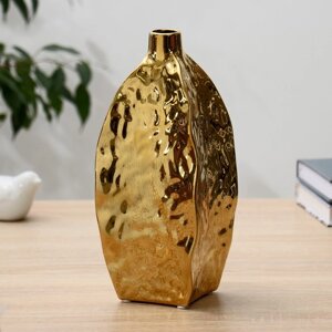 Ваза керамика "Оливия" h-25 см d-2,5 см, золото