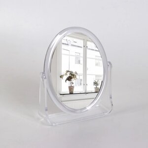 Зеркало настольное, двустороннее, с увеличением, зеркальная поверхность 9 12 см, цвет прозрачный