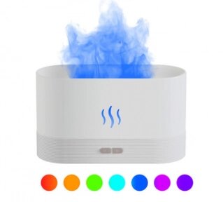 Аромадиффузор - ночник с эффектом пламени Flame Humidifier SL-168 Белый Матовый/Цветное пламя