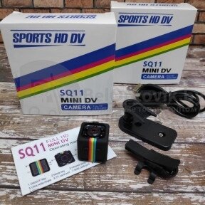 Беспроводная мини камера SQ11 Mini DV 1080P / Мини видеорегистратор/ Спорт - камера/ Ночная съемка и датчик