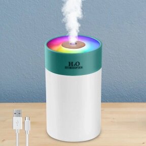 Увлажнитель (аромадиффузор-ночник) воздуха H2O humidifier H-5, 260 ml с LED-подсветкой Зеленый