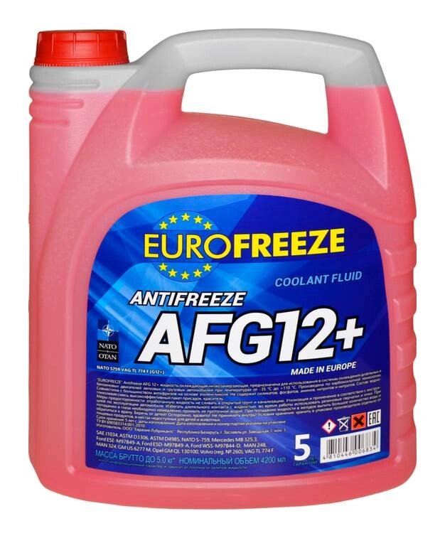 Охлаждающая жидкость Antifreeze AFG 12+ 4,8 кг красный от компании ООО "Энерджи Ритейл" - фото 1