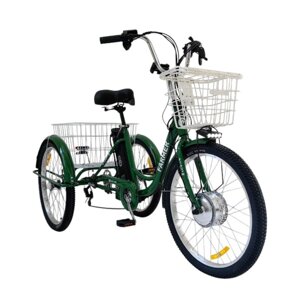 Трёхколёсный электровелосипед Smart Farmer, мощность 249W, АКБ 15, скорость 25км/ч, пробег 50км, вес 40кг, колеса 24"