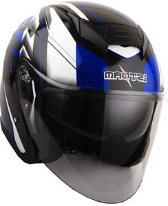 Шлем мотоцикл открытый с очками L 1Storm JK526