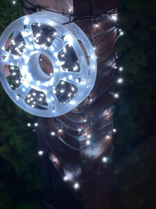 Уличная гирлянда НИТЬ КАТУШКА, 100 МЕТРОВ, провод ПВХ (белый) черный провод