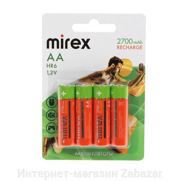 Аккумулятор Mirex, Ni-Mh, AA, HR6-4BL, 1.2В, 2700 мАч, блистер, 4 шт. от компании Интернет-магазин Zabazar - фото 1