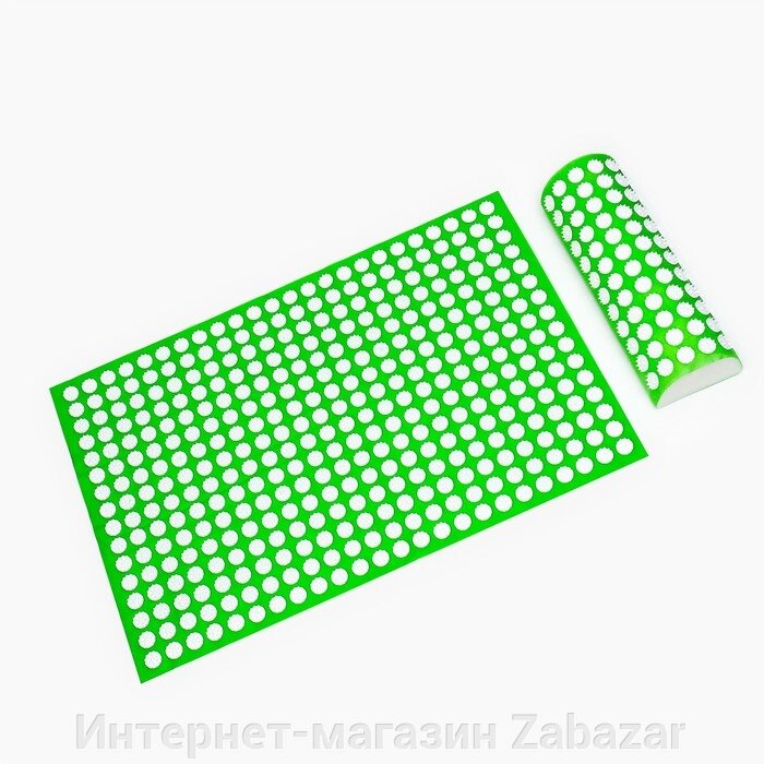 Аппликатор Кузнецова комплект, коврик 384 колючки, спанбонд, зелёный, 500*750 мм + валик 380*130 от компании Интернет-магазин Zabazar - фото 1