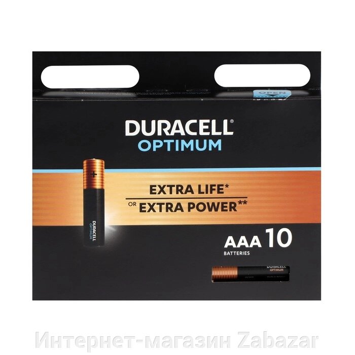 Батарейка алкалиновая Duracell OPTIMUM, AAA, LR03-10BL, 1.5В, блистер, 10 шт. от компании Интернет-магазин Zabazar - фото 1