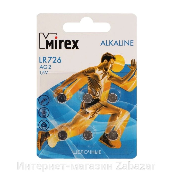 Батарейка алкалиновая Mirex, LR726, AG2, 1.5В, блистер, 6 шт от компании Интернет-магазин Zabazar - фото 1