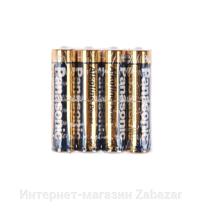 Батарейка алкалиновая Panasonic Alkaline power, AAA, LR03-4S, 1.5В, спайка, 4 шт. от компании Интернет-магазин Zabazar - фото 1