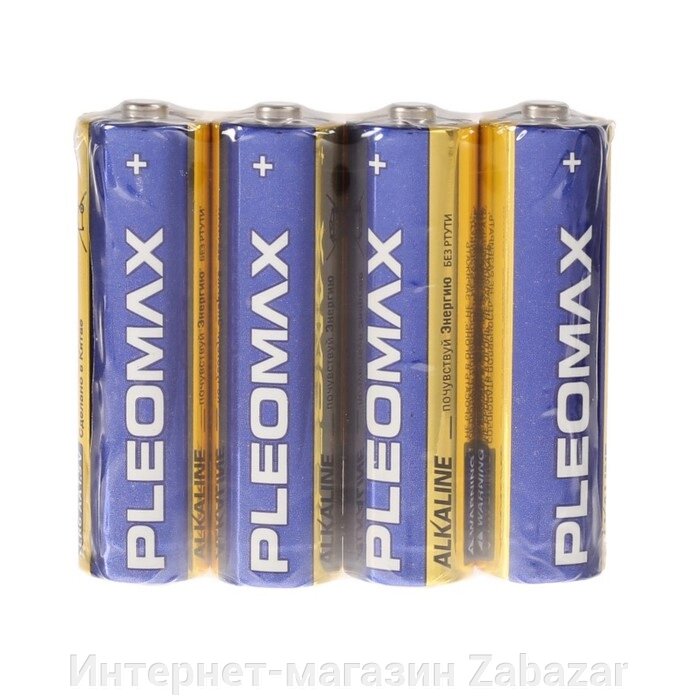 Батарейка алкалиновая Pleomax, AA, LR6-4S, 1.5В, спайка, 4 шт. от компании Интернет-магазин Zabazar - фото 1