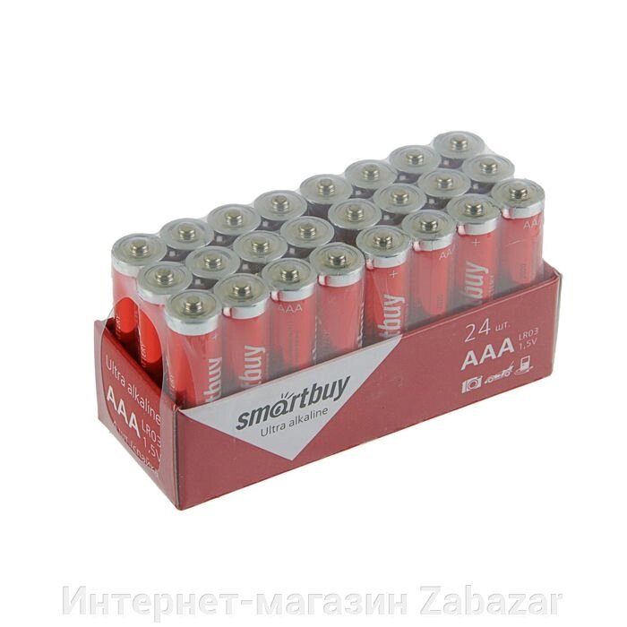Батарейка алкалиновая Smartbuy Ultra, AAA, LR03-24BOX, 1.5В, набор 24 шт. от компании Интернет-магазин Zabazar - фото 1