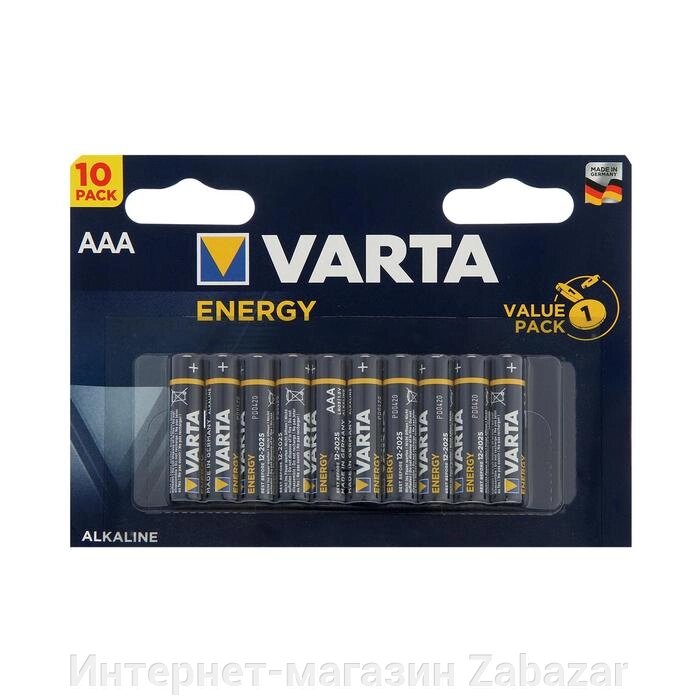 Батарейка алкалиновая Varta Energy, AAA, LR03-10BL, 1.5В, блистер, 10 шт. от компании Интернет-магазин Zabazar - фото 1