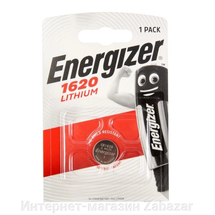 Батарейка литиевая Energizer, CR1620-1BL, 3В, блистер, 1 шт. от компании Интернет-магазин Zabazar - фото 1