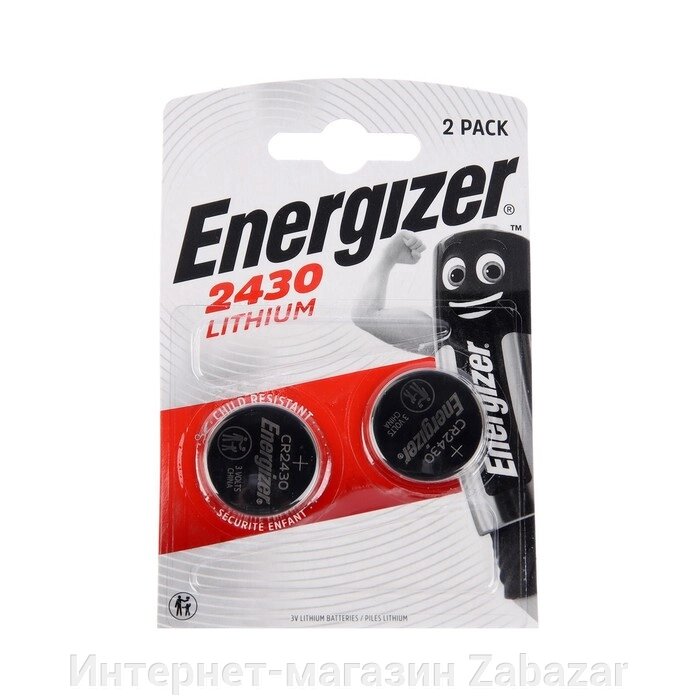 Батарейка литиевая Energizer, CR2430-2BL, 3В, блистер, 2 шт. от компании Интернет-магазин Zabazar - фото 1