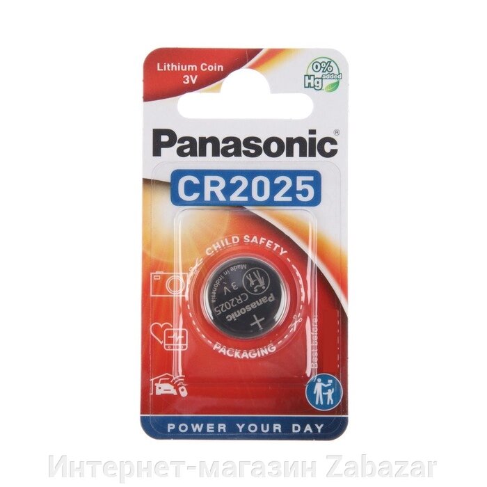 Батарейка литиевая Panasonic Lithium Power, CR2025-1BL, 3В, блистер, 1 шт от компании Интернет-магазин Zabazar - фото 1