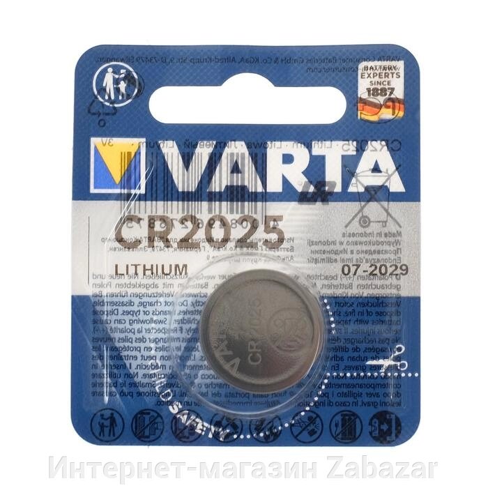 Батарейка литиевая Varta, CR2025-1BL, 3В, блистер, 1 шт. от компании Интернет-магазин Zabazar - фото 1