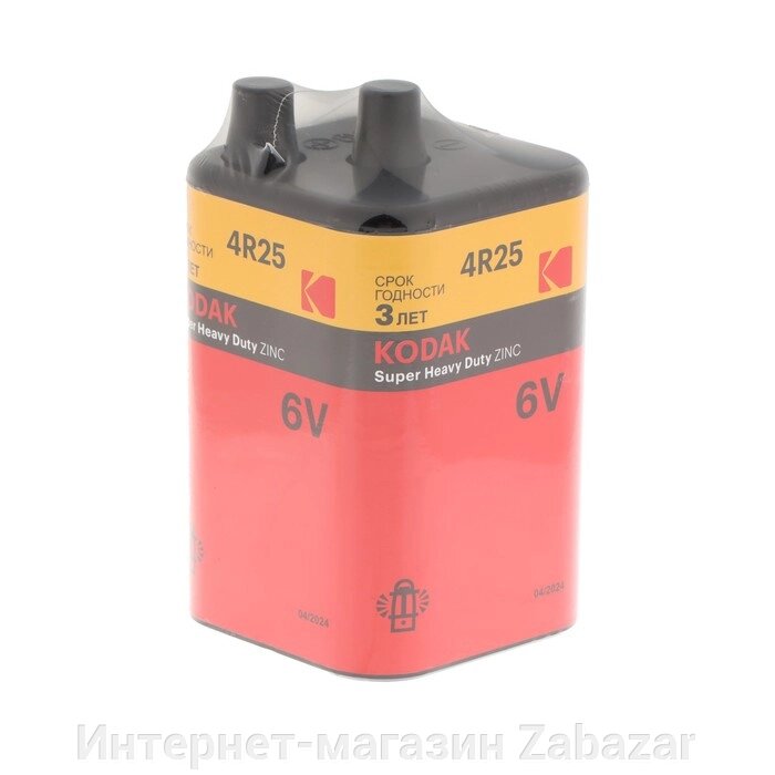 Батарейка солевая Kodak 4R25-1S Super Heavy Duty Zinc, 6В, спайка, 1 шт. от компании Интернет-магазин Zabazar - фото 1
