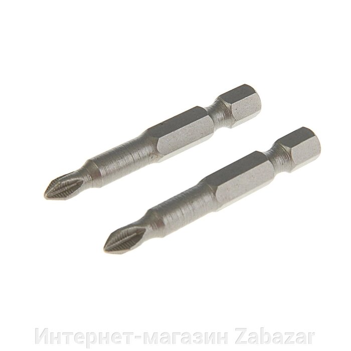 Биты ТУНДРА, намагниченные, сталь CrV, PH1 х 50 мм, 2 шт. от компании Интернет-магазин Zabazar - фото 1