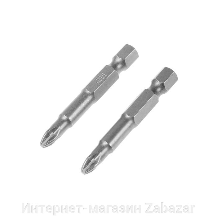 Биты ТУНДРА, намагниченные, сталь CrV, PH2 х 50 мм, 2 шт. от компании Интернет-магазин Zabazar - фото 1