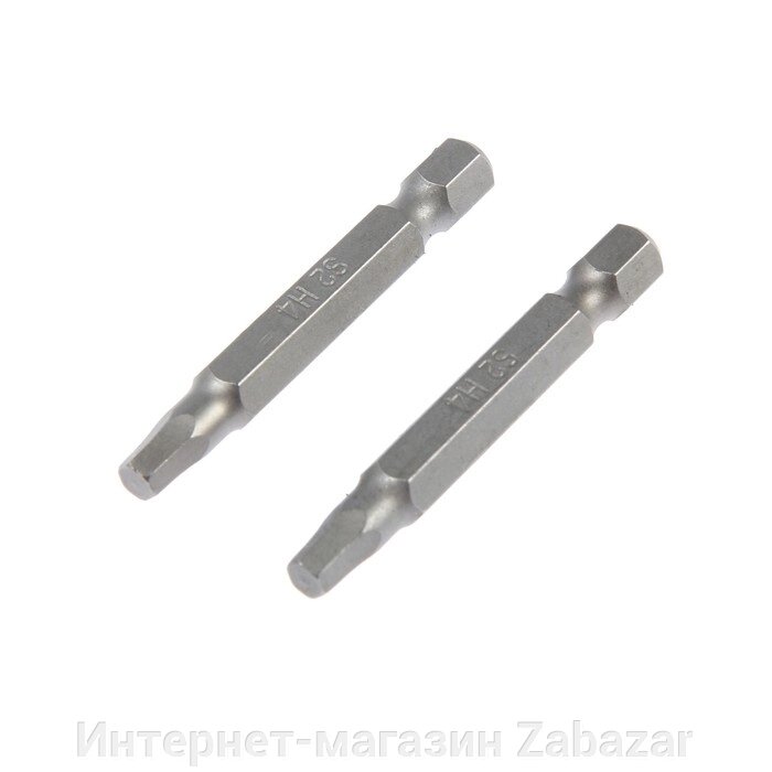 Биты ТУНДРА, намагниченные, сталь S2, HEX4 х 50 мм, 2 шт. от компании Интернет-магазин Zabazar - фото 1