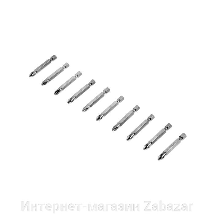 Биты ТУНДРА, намагниченные, сталь S2, PH2 х 50 мм, 10 шт. от компании Интернет-магазин Zabazar - фото 1