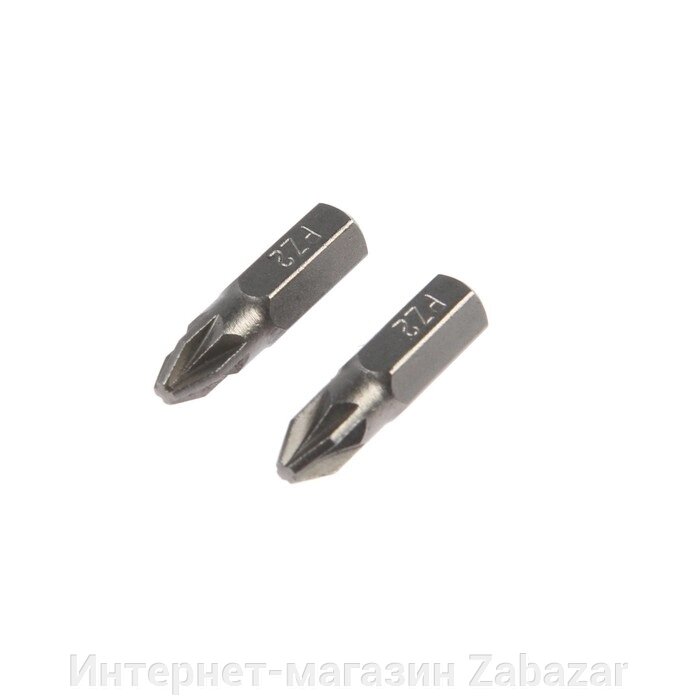 Биты ТУНДРА, намагниченные, сталь S2, PZ2 х 25 мм, 2 шт. от компании Интернет-магазин Zabazar - фото 1